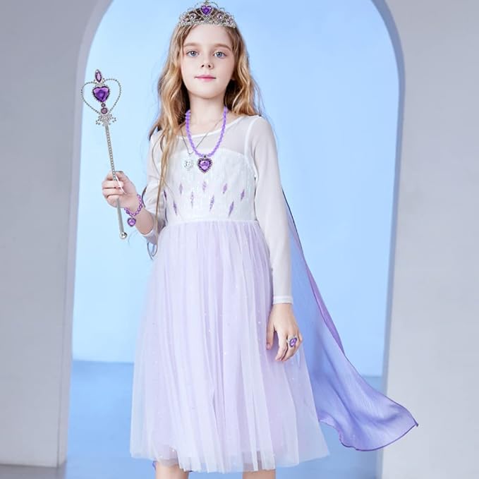Princess Sofia Rapunzel Costume Dress up Accessories for Girls Rapunzel Gloves Tiara Crown Necklace Wand Earrings Bracelet Ring Princess Halloween Cosplay Accessories Christmas Gifts Set