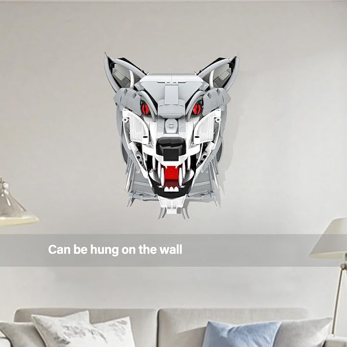 DAHONPA Wolf Head Creative Decoration Series Animal Building Blocks Set(992 PCS) Gift for Adults and Kids, Room Desk Decor or Wall Hanging