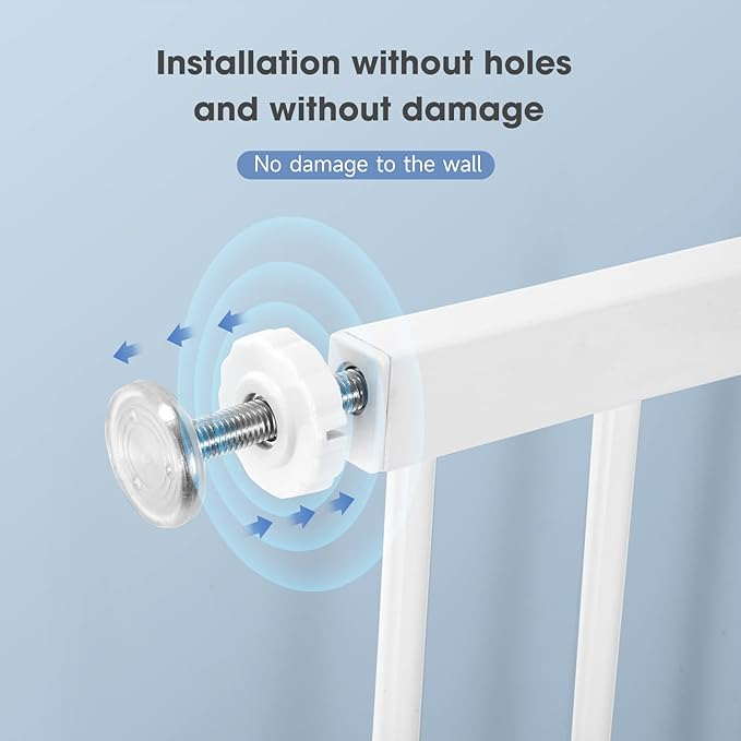 Dog Gate for The House Indoor, White Baby Gate for Hallways Doorways, Extra Tall Child Safety Gate Extends Up to Extra Wide, Retractable Baby Gates for Stairs, Easy Fit Pet Gate, Pressure Mount.