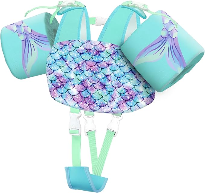 Vvinca Separable Toddler Swim Vest Fit 22-66 Lbs(1-6 Years)|2025 Newest 3 in 1 Pool Float & Arm Bands Boys and Girls, Adjustable Sturdy Safety for Infant 1 2 3 4 5 6 Year