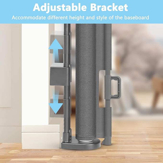 Reinforced 120 Inch Retractable Dog Gate Extra Wide Retractable Baby Gate Stop Bottom Crawling Over Babies and Pets Retractable Pet Gate Puppy Gate for The House Extra Wide Child Gate for Wide Opening