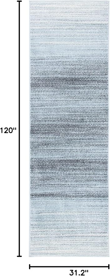 SAFAVIEH Adirondack Collection Runner Rug - 2'6" x 10', Grey & Light Grey, Modern Ombre Design, Non-Shedding & Easy Care, Ideal for High Traffic Areas in Living Room, Bedroom (ADR142G)