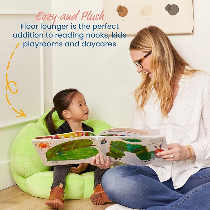 ECR4Kids SoftZone Flower Cozy Cushion Floor Pillow, Bright Green