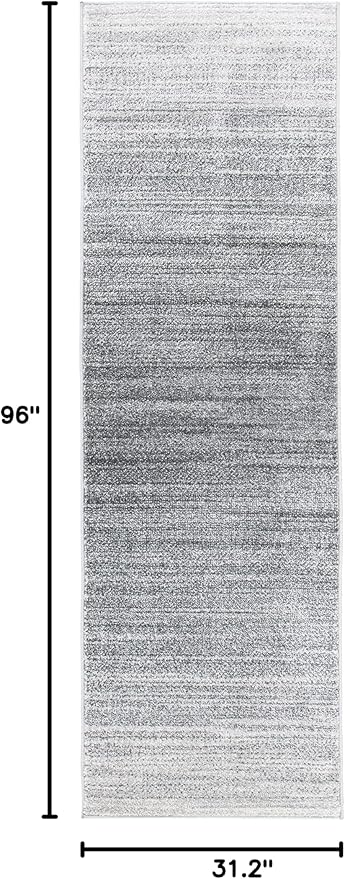 SAFAVIEH Adirondack Collection Runner Rug - 2'6" x 8', Grey & Ivory, Modern Ombre Design, Non-Shedding & Easy Care, Ideal for High Traffic Areas in Living Room, Bedroom (ADR142F)
