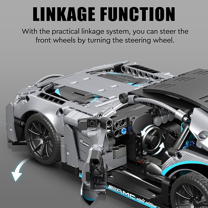 Super Sports Car Building Sets for Adults, 1:14 MOC Buildable Racing Cars Model Building Blocks Kit, Collectible Supercar Birthday Gifts for Boys Teens(1466pcs)