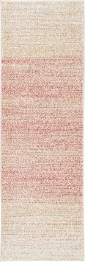 SAFAVIEH Adirondack Collection Runner Rug - 2'6" x 14', Pink & Ivory, Modern Ombre Design, Non-Shedding & Easy Care, Ideal for High Traffic Areas in Living Room, Bedroom (ADR142U)