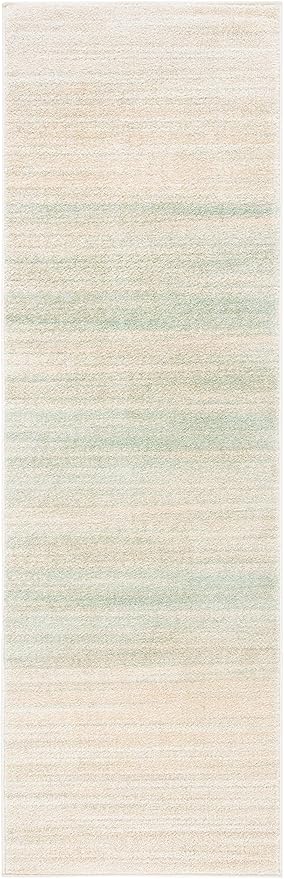 SAFAVIEH Adirondack Collection Runner Rug - 2'6" x 8', Green & Ivory, Modern Ombre Design, Non-Shedding & Easy Care, Ideal for High Traffic Areas in Living Room, Bedroom (ADR142Y)