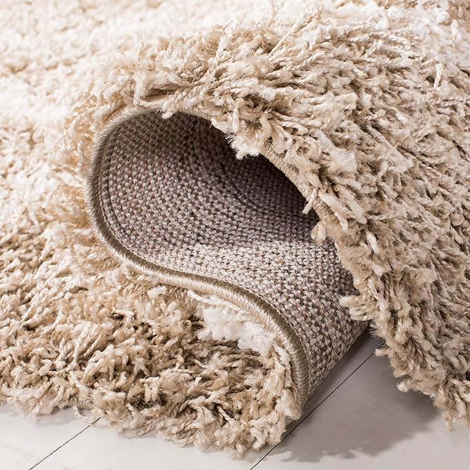 SAFAVIEH Dallas Shag Collection 2'3" x 6' Beige/Ivory SGDS257D Trellis Non-Shedding Living Room Bedroom Dining Room Entryway Plush 1.5-inch Thick Runner Rug