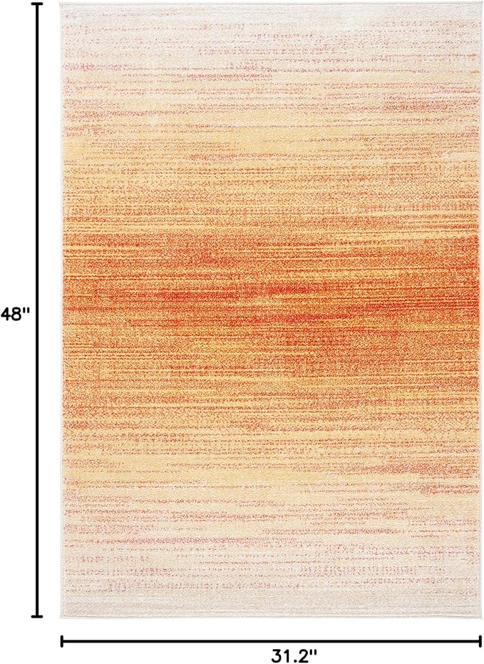 SAFAVIEH Adirondack Collection Accent Rug - 2'6" x 4', Orange & Red, Modern Ombre Design, Non-Shedding & Easy Care, Ideal for High Traffic Areas in Entryway, Living Room, Bedroom (ADR142P)