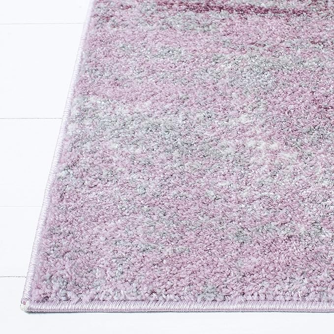 SAFAVIEH Adirondack Collection Runner Rug - 2'6" x 12', Grey & Purple, Modern Abstract Design, Non-Shedding & Easy Care, Ideal for High Traffic Areas in Living Room, Bedroom (ADR112V)