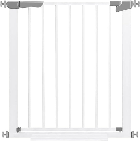 Adjustable Baby Gates for Doorways, No Drill Baby Gate, Auto Close Safty Gates, Extra Tall and Wide Child Gate, Tall White Pet Gate, Metal Baby Gate Dog Gate, Pressure Mount