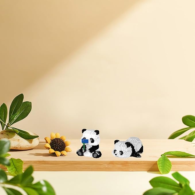 shenhailan Panda Mini Building Blocks, Micro Building Blocks for Adults and Kids 615 Pieces (Lying Panda)