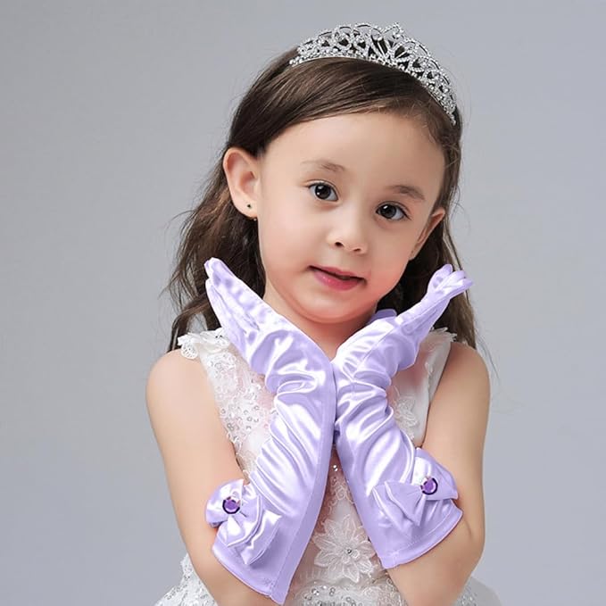 Princess Mermaid Costume Dress up Accessories for Girls Mermaid Gloves Tiara Crown Necklace Wand Earrings Bracelet Ring Princess Halloween Cosplay Accessories Christmas Gifts Set (Purple Mermaid)