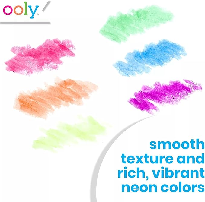 Ooly Chunkies 6 Neon Paint Sticks For Kids, Tempera Paint Sticks Neon Colors Set, No Mess Quick Drying Art Supplies for Toddlers and Kids