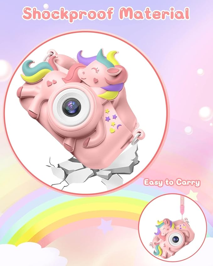 Kids Camera for 3-12 Years Old Toddlers Childrens Boys Girls Selfie Camera 20.0 MP HD 1080P IPS Screen Dual Digital Toy Camera for Kids Birthday