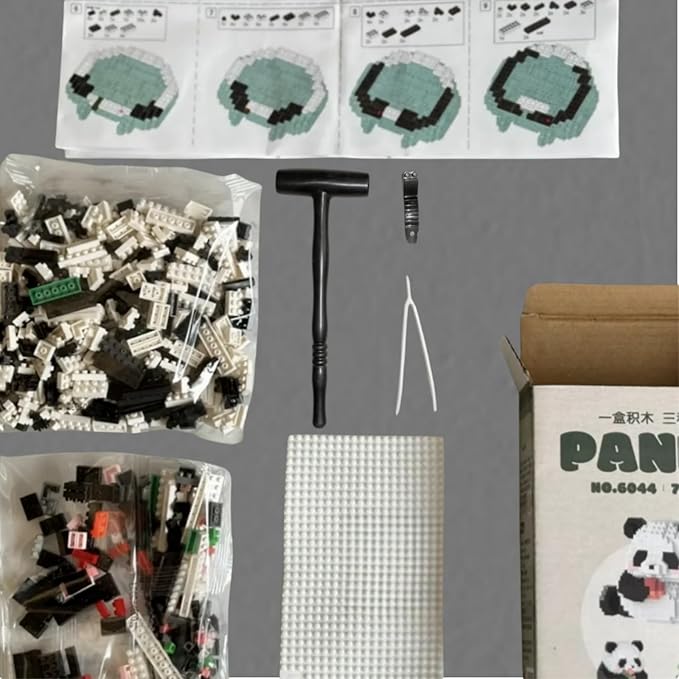 QMEAKMONY Mini Building Blocks Panda Sets Cute Micro Mini Panda Building Bricks for Adults Micro Nano Bricks Perfect Party Favors for Teenagers. (389 PCS)
