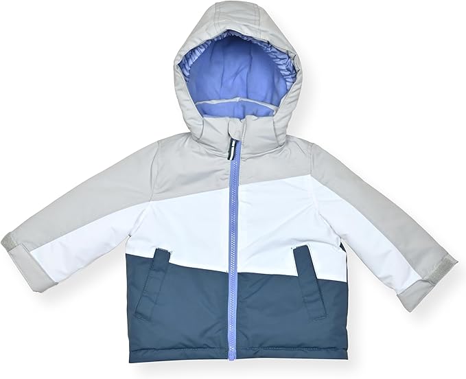 Arctic Quest 2-PC Toddler Snow Suit - Waterproof Girls Snow Pants & Ski Puffer Jacket, Girls Snowsuit Thermal Winter Coat & Bib Overall, Silver Cloud1/3T
