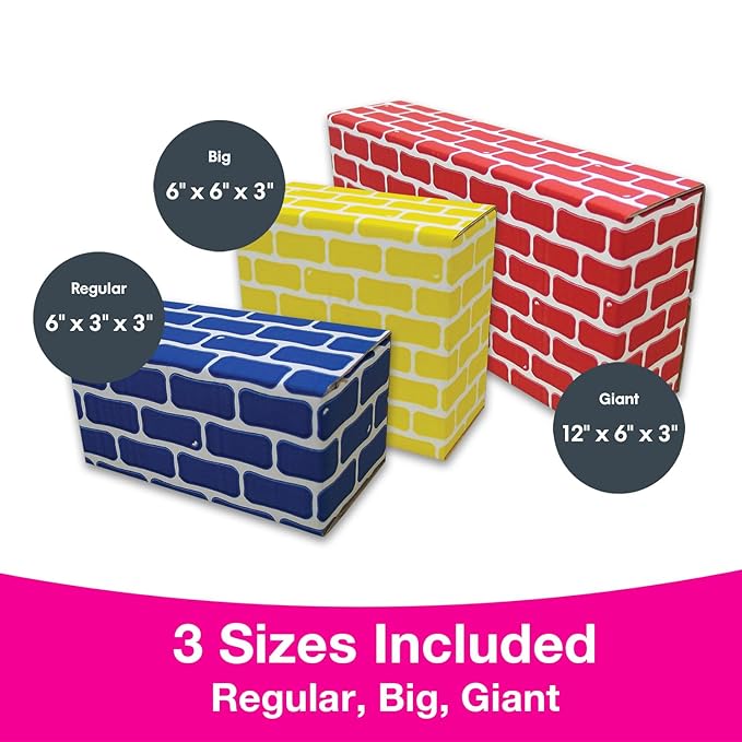 Edushape Cardboard Baby Blocks for Toddlers, 36 Pieces - Edu-Blocks Durable Multi-Colored Toddler Blocks for Building & Learning - Stacking Blocks Building Blocks for Daycares and Preschools