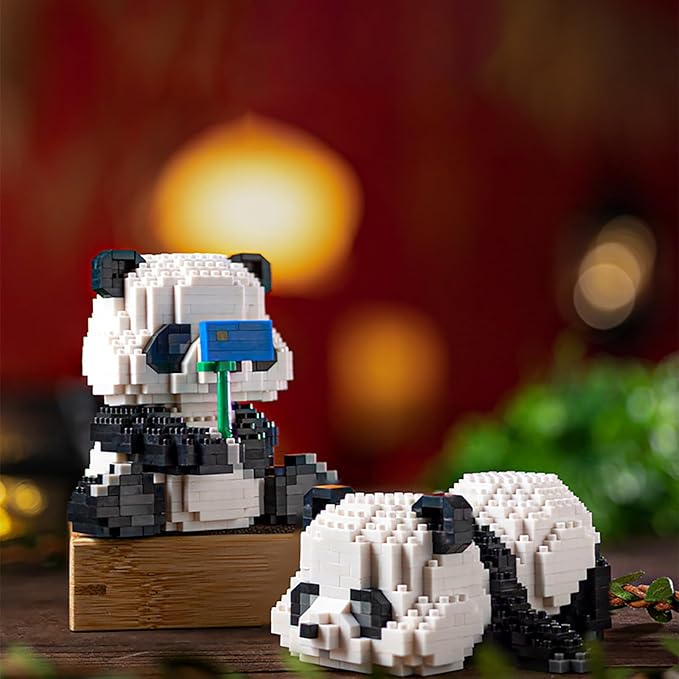 shenhailan Panda Mini Building Blocks, Micro Building Blocks for Adults and Kids 615 Pieces (Lying Panda)