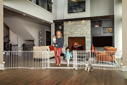 Regalo 192-Inch Double Door Super Wide Adjustable Baby Gate and Play Yard, 4-In-1, Bonus Kit