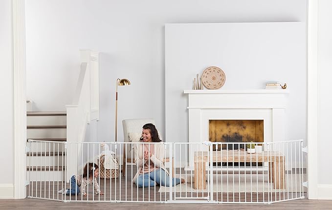 Regalo 144-Inch Super Wide Adjustable Baby Gate and Play Yard, 2-In-1, Bonus Kit, Includes 4 Pack of Wall Mounts