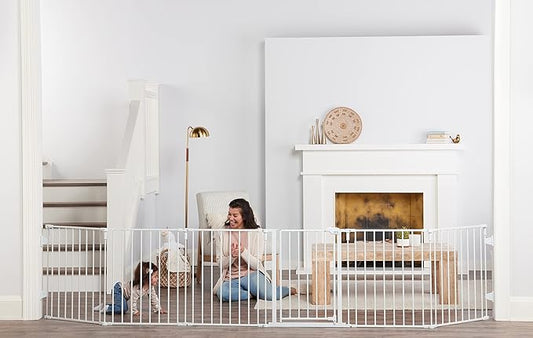 Regalo 144-Inch Super Wide Adjustable Baby Gate and Play Yard, 2-In-1, Bonus Kit, Includes 4 Pack of Wall Mounts
