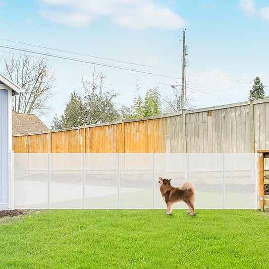 Reinforced 42 Inch Tall Retractable Baby Gates Extra Wide Dog Gate, 155 Inch Extra Long Baby Gate with Support Rods - Prevent Crawling Under, Indoor Retractable Gate Outdoor Extra Tall Dog Gate, White