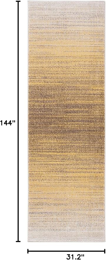 SAFAVIEH Adirondack Collection Runner Rug - 2'6" x 12', Gold & Ivory, Modern Ombre Design, Non-Shedding & Easy Care, Ideal for High Traffic Areas in Living Room, Bedroom (ADR142D)