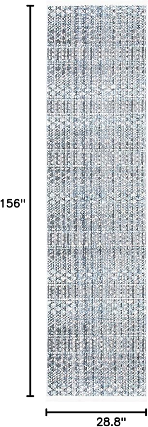 SAFAVIEH Sedona Collection Runner Rug - 2'4" x 13', Dark Grey & Ivory, Moroccan Boho Tribal Design, Non-Shedding & Easy Care, Ideal for High Traffic Areas in Living Room, Bedroom (SED819F)