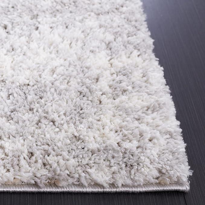 SAFAVIEH Berber Shag Collection Runner Rug - 2'3" x 8', Grey & Ivory, Non-Shedding & Easy Care, 1.2-inch Thick Ideal for High Traffic Areas in Living Room, Bedroom (BER563G)