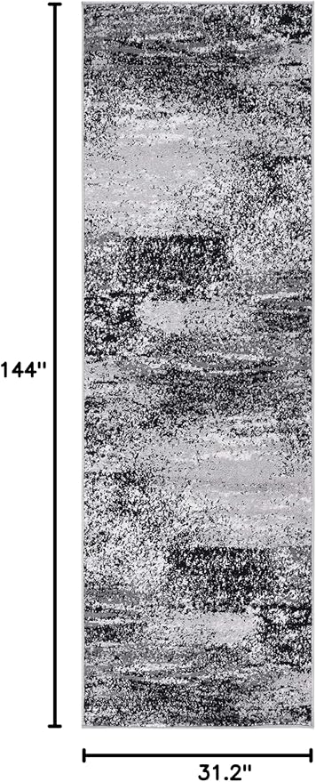 SAFAVIEH Adirondack Collection Runner Rug - 2'6" x 12', Silver & Multi, Modern Abstract Design, Non-Shedding & Easy Care, Ideal for High Traffic Areas in Living Room, Bedroom (ADR112G)