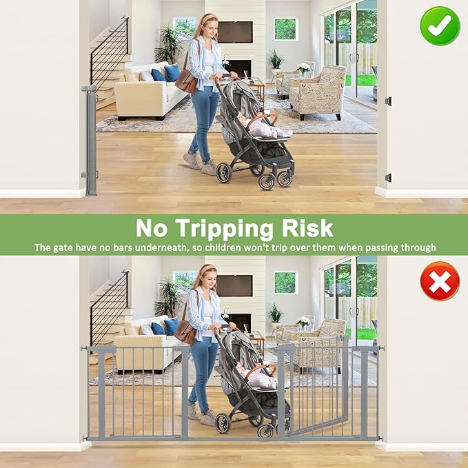 Reinforced 100 Inch Extra Long Baby Gates for Large Openings Retractable Baby Gate Retractable Dog Gate for Doorways Extra Wide Mesh Baby Gate Retractable Child Gates for Wide Openings Large Baby Gate