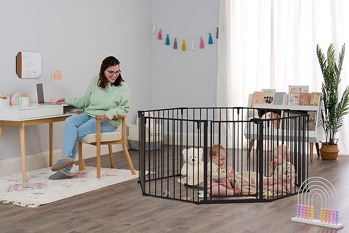 Regalo 192-Inch Super Wide Adjustable Baby Gate and Play Yard, Black, 4-in-1, Bonus Kit, Includes 4 Count (Pack of 1) of Wall Mounts