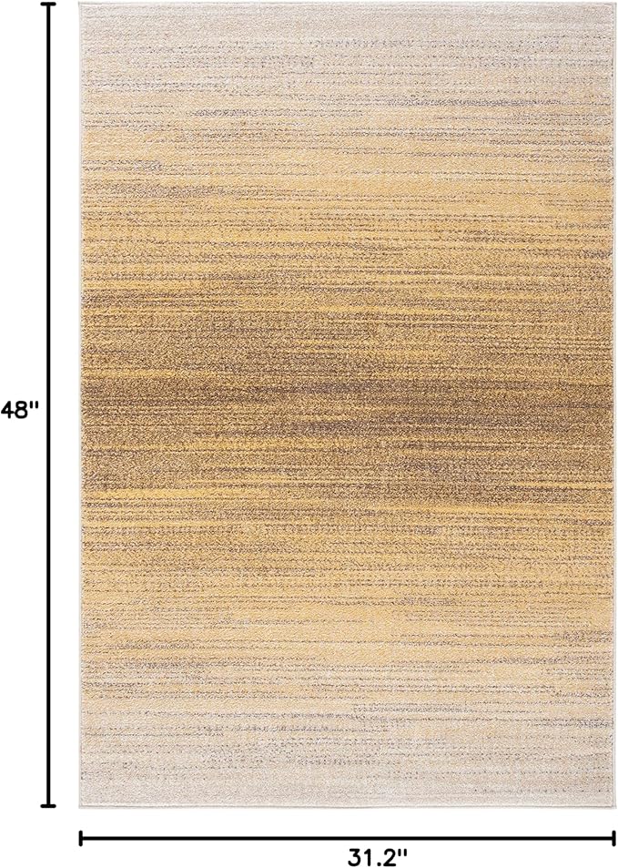 SAFAVIEH Adirondack Collection Accent Rug - 2'6" x 4', Gold & Ivory, Modern Ombre Design, Non-Shedding & Easy Care, Ideal for High Traffic Areas in Entryway, Living Room, Bedroom (ADR142D)