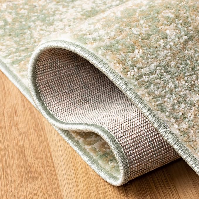 SAFAVIEH Adirondack Collection Runner Rug - 2'6" x 12', Ivory & Sage, Modern Abstract Design, Non-Shedding & Easy Care, Ideal for High Traffic Areas in Living Room, Bedroom (ADR112W)