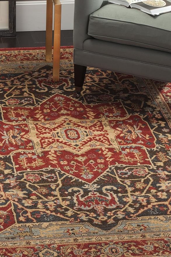 SAFAVIEH Mahal Collection Area Rug - 5'1" x 7'7", Red & Red, Traditional Oriental Design, Non-Shedding & Easy Care, Ideal for High Traffic Areas in Living Room, Bedroom (MAH625D)