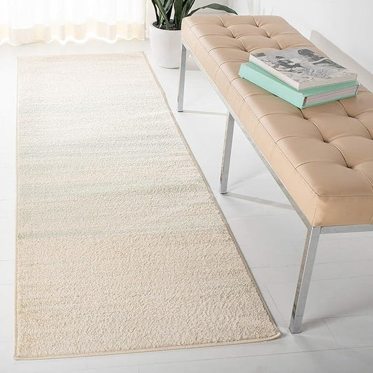 SAFAVIEH Adirondack Collection Runner Rug - 2'6" x 8', Green & Ivory, Modern Ombre Design, Non-Shedding & Easy Care, Ideal for High Traffic Areas in Living Room, Bedroom (ADR142Y)