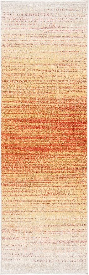 SAFAVIEH Adirondack Collection Runner Rug - 2'6" x 10', Orange & Red, Modern Ombre Design, Non-Shedding & Easy Care, Ideal for High Traffic Areas in Living Room, Bedroom (ADR142P)