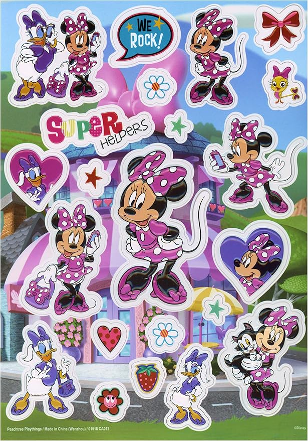 Disney Minnie Mouse Stickers Activity Bundle - Set Includes Minnie Mouse Sticker Pad, Minnie Mouse Reward Stickers, Minnie Mouse Puffy Stickers, and Castle Door Hanger