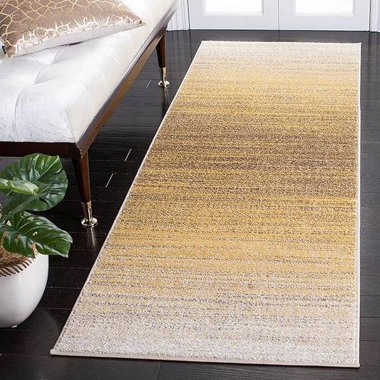 SAFAVIEH Adirondack Collection Runner Rug - 2'6" x 12', Gold & Ivory, Modern Ombre Design, Non-Shedding & Easy Care, Ideal for High Traffic Areas in Living Room, Bedroom (ADR142D)