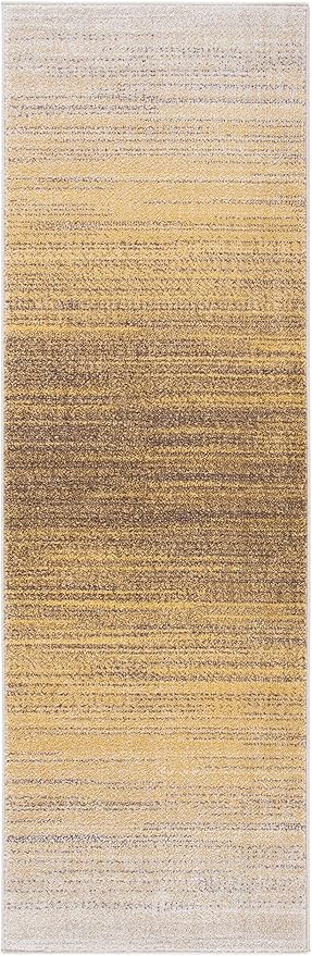 SAFAVIEH Adirondack Collection Runner Rug - 2'6" x 12', Gold & Ivory, Modern Ombre Design, Non-Shedding & Easy Care, Ideal for High Traffic Areas in Living Room, Bedroom (ADR142D)