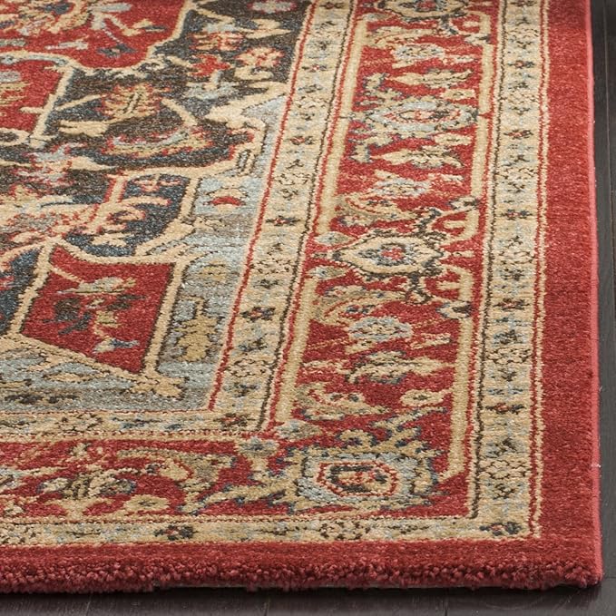 SAFAVIEH Mahal Collection 9' x 12' Red Red MAH625D Traditional Oriental Non-Shedding Living Room Bedroom Dining Home Office Area Rug