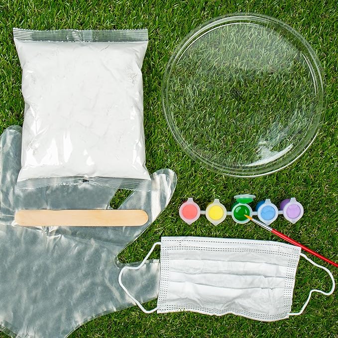 Creative Roots Handprint Stepping Stone, Includes 7-Inch Ceramic Stepping Stone & 6 Vibrant Paints, Garden Stepping Stone Kit, Paint Your Own Stepping Stone, DIY Stepping Stone for Kids Ages 8+ Red