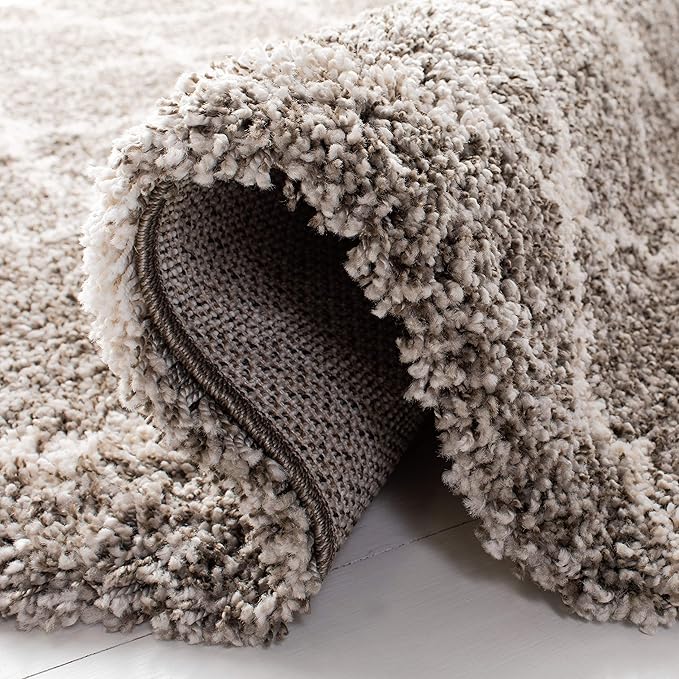 SAFAVIEH Hudson Shag Collection Area Rug - 5'3" x 7'6", Grey & Ivory, Moroccan Trellis Design, Non-Shedding & Easy Care, 2-inch Thick Ideal for High Traffic Areas in Living Room, Bedroom (SGH282B)