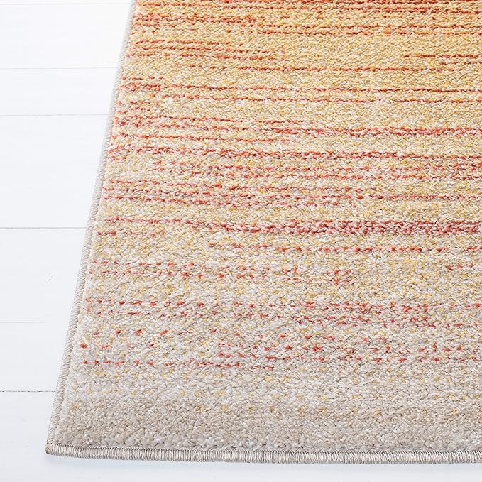 SAFAVIEH Adirondack Collection Accent Rug - 4' x 6', Orange & Red, Modern Ombre Design, Non-Shedding & Easy Care, Ideal for High Traffic Areas in Entryway, Living Room, Bedroom (ADR142P)