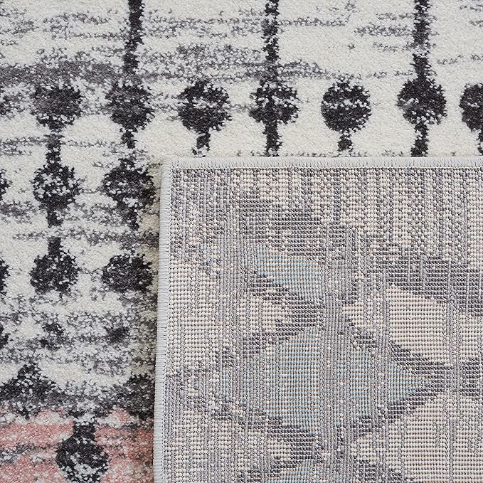 SAFAVIEH Carousel Kids Collection Runner Rug - 2'3" x 6', Grey & Pink, Boho Design, Non-Shedding & Easy Care, Ideal for High Traffic Areas for Boys & Girls in Playroom, Nursery, Bedroom (CRK117F)