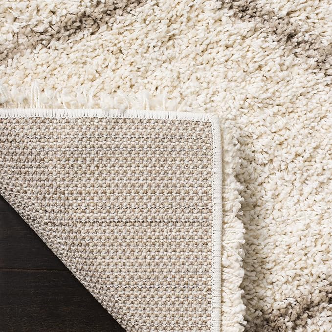 SAFAVIEH Hudson Shag Collection Runner Rug - 2'3" x 10', Ivory & Beige, Trellis Design, Non-Shedding & Easy Care, 2-inch Thick Ideal for High Traffic Areas in Living Room, Bedroom (SGH280D)