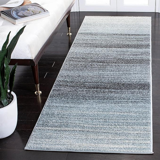 SAFAVIEH Adirondack Collection Runner Rug - 2'6" x 10', Grey & Light Grey, Modern Ombre Design, Non-Shedding & Easy Care, Ideal for High Traffic Areas in Living Room, Bedroom (ADR142G)