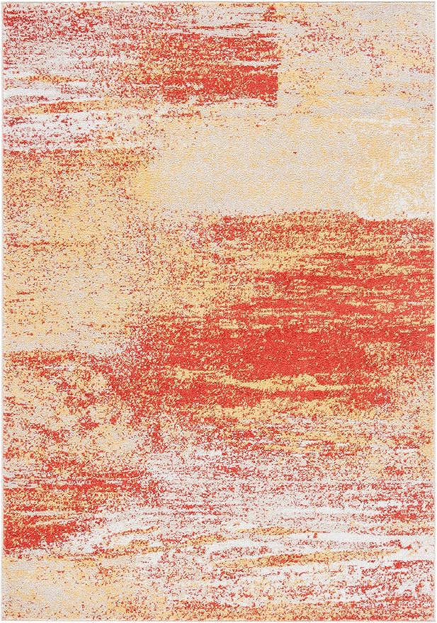 SAFAVIEH Adirondack Collection Accent Rug - 4' x 6', Rust & Gold, Modern Abstract Design, Non-Shedding & Easy Care, Ideal for High Traffic Areas in Entryway, Living Room, Bedroom (ADR112P)