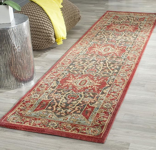 SAFAVIEH Mahal Collection Runner Rug - 2'2" x 22', Red & Red, Traditional Oriental Design, Non-Shedding & Easy Care, Ideal for High Traffic Areas in Living Room, Bedroom (MAH625D)